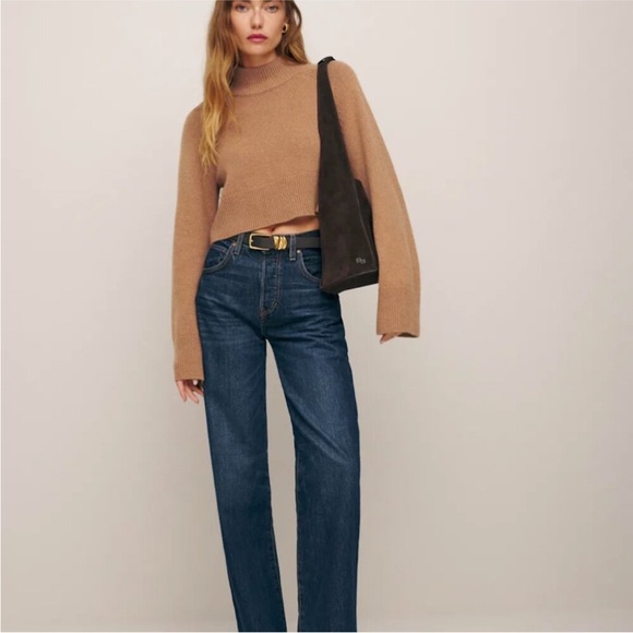 Reformation Garrett Cropped Cashmere sweater - size M - Picture 2 of 6